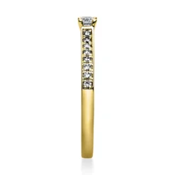 Ring aus 585 Gold Gelbgold mit 17 Diamanten Brillanten 0,22 Ct. 4er-Krappe