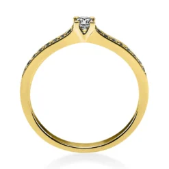 Ring aus 585 Gold Gelbgold mit 17 Diamanten Brillanten 0,22 Ct. 4er-Krappe