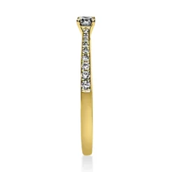 Ring aus 585 Gold Gelbgold mit 19 Diamanten Brillanten 0,22 Ct. 4er-Krappe