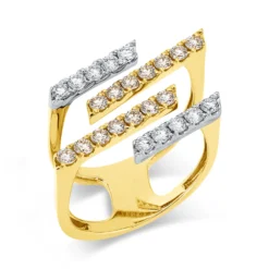 Ring aus 750 Gold gelb/weiß 24 Diamanten 1,09ct B:14mm