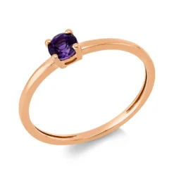 Ring aus 750 Gold Rotgold Amethyst 0,23ct lila B:4mm 4er-Krappe