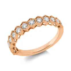 Ring aus 750 Gold Rotgold 13 Brillanten 0,62ct TW-VSI B:3,8mm