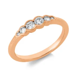 Ring aus 750 Gold Rotgold 6 Diamanten 0,31ct TW-SI B:3,8mm