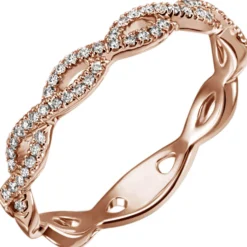 Ring aus 585 Gold Rotgold mit 49 Diamanten Brillanten 0,22ct Damen