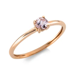 Ring aus 750 Gold Rotgold Morganit 0,25ct rosa B:4mm 4er-Krappe