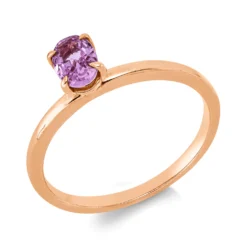 Ring aus 750 Gold Rotgold Saphir 0,55ct pink B:5,8mm 4er-Krappe
