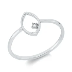 Ring aus 750 Gold Weißgold Brillant 0,02ct TW-SI B:9,8mm 4er-Krappe