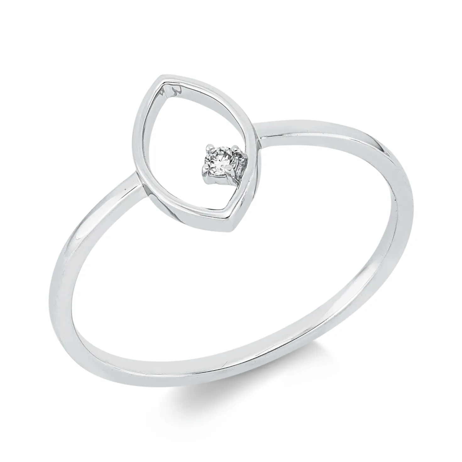 Ring aus 750 Gold Weißgold Brillant 0,02ct TW-SI B:9,8mm 4er-Krappe