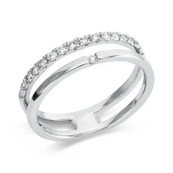 Ring aus 750 Gold Weißgold 18 Brillanten 0,29ct TW-SI B:4,8mm