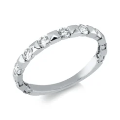 Ring aus 750 Gold Weißgold 10 Brillanten 0,5ct W-SI B:2,4mm