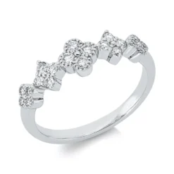 Ring aus 750 Gold Weißgold 20 Brillanten 0,31ct TW-SI B:5,4mm