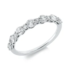Ring aus 750 Gold Weißgold 13 Brillanten 0,71ct TW-PI B:3,1mm