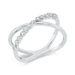 Ring aus 750 Gold Weißgold 13 Brillanten 0,29ct TW-PI B:8,2mm