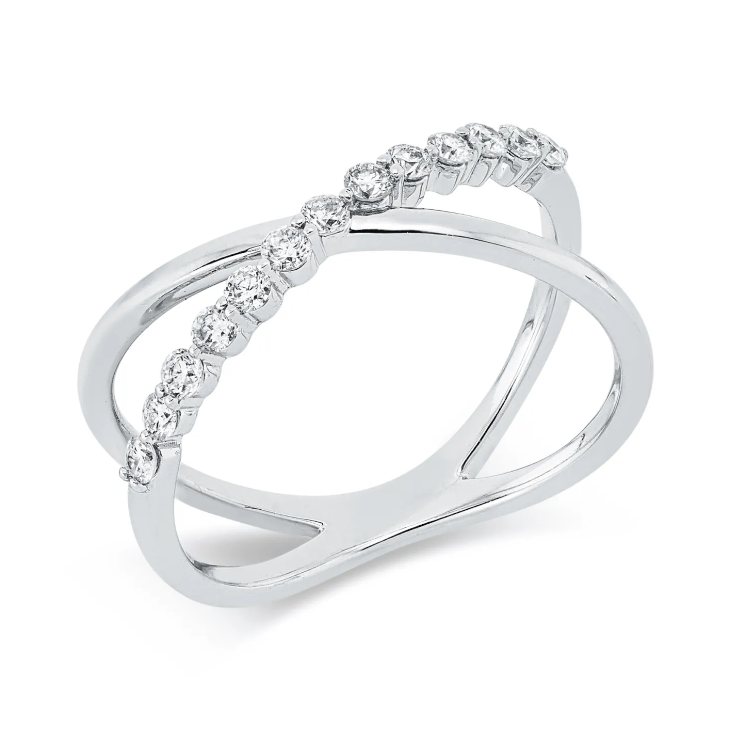 Ring aus 750 Gold Weißgold 13 Brillanten 0,29ct TW-PI B:8,2mm