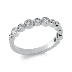 Ring aus 750 Gold Weißgold 11 Brillanten 0,6ct W-SI B:3,4mm Zarge