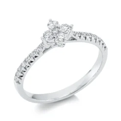 Ring aus 750 Gold Weißgold 21 Brillanten 0,33ct TW-SI B:6,6mm