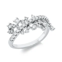 Ring aus 750 Gold Weißgold 38 Brillanten 0,69ct TW B:13,1mm