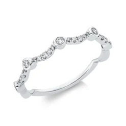 Ring aus 750 Gold Weißgold 25 Brillanten 0,19ct TW-SI B:2,4mm