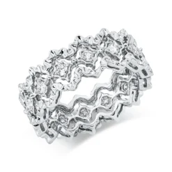 Ring aus 750 Gold Weißgold 14 Brillanten 0,44ct TW-VSI B:8mm