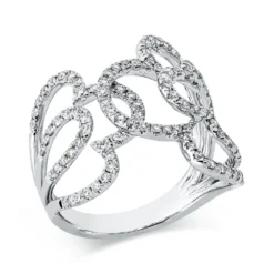 Ring aus 750 Gold Weißgold 106 Brillanten 0,77ct TW-SI B:20,3mm