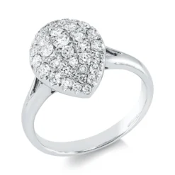 Ring aus 750 Gold Weißgold 41 Brillanten 0,84ct F-VSI B:14,2mm
