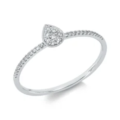 Ring aus 750 Gold Weißgold 34 Brillanten 0,1ct TW-VSI/SI B:5,3mm