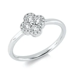 Ring aus 750 Gold Weißgold 24 Brillanten 0,25ct TW-SI B:8mm