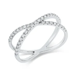 Ring aus 750 Gold Weißgold 35 Brillanten 0,32ct TW-SI B:6,9mm
