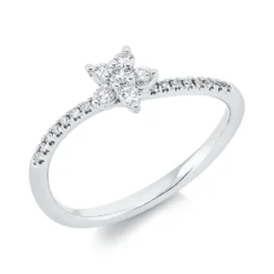 Ring aus 750 Gold Weißgold 22 Brillanten 0,2ct TW-SI B:5,8mm
