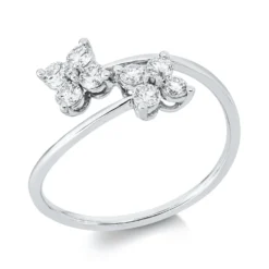 Ring aus 750 Gold Weißgold 10 Brillanten 0,41ct TW-VSI/SI B:9,3mm