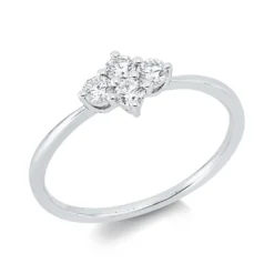 Ring aus 750 Gold Weißgold 4 Brillanten 0,27ct TW-VSI/SI B:6mm