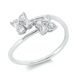 Ring aus 750 Gold Weißgold 10 Brillanten 0,42ct TW-SI B:9mm