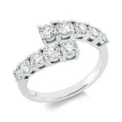 Ring aus 750 Gold Weißgold 10 Brillanten 1,35ct TW-SI B:9mm