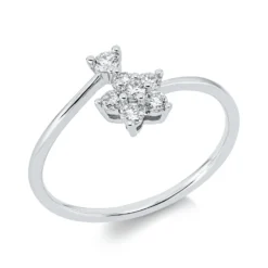 Ring aus 750 Gold Weißgold 7 Brillanten 0,26ct TW-SI B:9,2mm