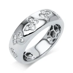 Ring aus 750 Gold Weißgold 20 Brillanten 0,41ct TW-VSI B:7,1mm