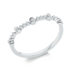 Ring aus 750 Gold Weißgold 5 Brillanten 0,06ct TW-SI B:2,6mm