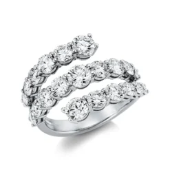 Ring aus 750 Gold Weißgold 21 Brillanten 3,23ct TW-SI B:22,3mm