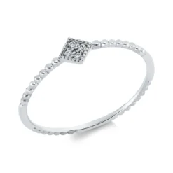 Ring aus 750 Gold Weißgold 4 Brillanten 0,02ct TW-SI B:4,5mm
