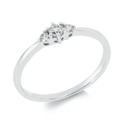 Ring aus 750 Gold Weißgold 3 Brillanten 0,14ct W-SI B:3,7mm