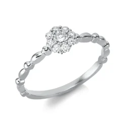 Ring aus 750 Gold Weißgold 9 Brillanten 0,21ct TW-SI B:5,8mm