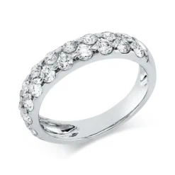 Ring aus 750 Gold Weißgold 19 Brillanten 0,97ct TW-SI B:4,3mm