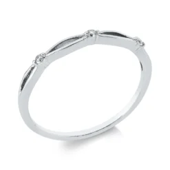 Ring aus 750 Gold Weißgold 3 Brillanten 0,04ct TW-SI B:1,8mm