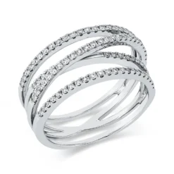 Ring aus 750 Gold Weißgold 90 Brillanten 0,48ct W-SI B:8,6mm
