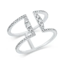 Ring aus 750 Gold Weißgold 62 Brillanten 0,43ct TW-SI B:10,6mm