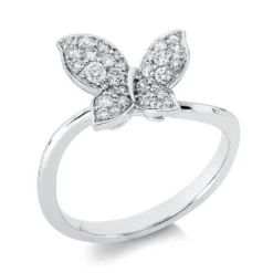 Ring aus 750 Gold Weißgold 32 Brillanten 0,4ct TW-SI B:11,1mm