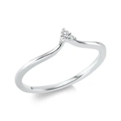 Ring aus 750 Gold Weißgold 3 Brillanten 0,04ct TW-SI B:4mm