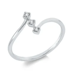 Ring aus 750 Gold Weißgold 3 Brillanten 0,06ct TW-SI B:8,8mm