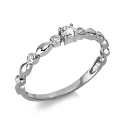 Ring aus 750 Gold Weißgold 7 Brillanten 0,17ct TW-SI B:3mm