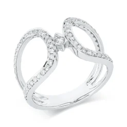 Ring aus 750 Gold Weißgold 59 Brillanten 0,45ct TW-SI B:13mm