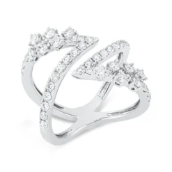 Ring aus 750 Gold Weißgold 42 Brillanten 1,17ct TW-SI B:16mm